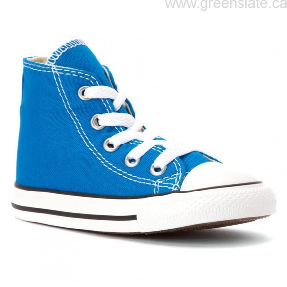 Converse Other - Converse Kids Blue High Top Lace Up Sneakers 1